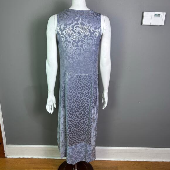 Citron Santa Monica dress small long silver metallic India damask laganlook - Picture 5 of 13